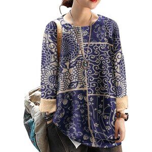 Women Christmas Sweater Graphic Print Oversized Pullover Picture 153 Loose Top